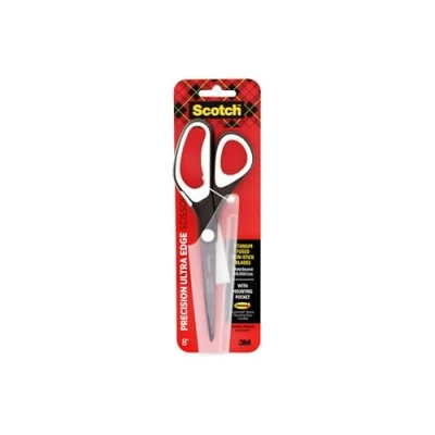 Image of Scotch 8&quot; Precision Ultra Edge Bent Titanium Non Stick Scissors, Ideal for Fabric, Crafts, Cardstock and Photos (1468TUNS MIX)