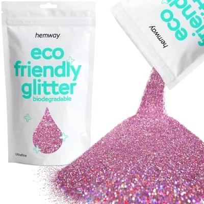Image of Biodegradable Glitter Pink Holographic Eco Friendly Plant Based Bio Ultrafine for Face Body Hair Craft Resin Festival Makeup Eyeshadow 100g / 3.5oz