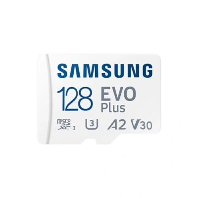 Image of 128GB Samsung EVO Plus UHS 1 (U3) microSD Card &amp; Adaptor