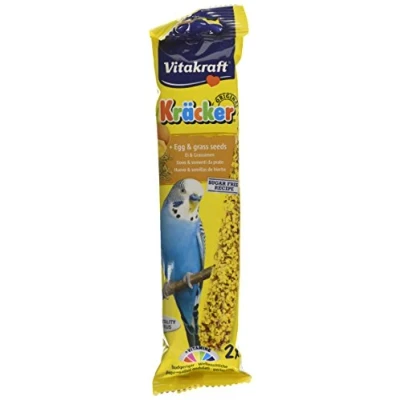 Image of Vitakraft Budgie Kracker Bird Food Egg Grass Seeds, Pack of 7