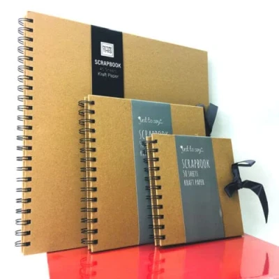 Image of Scrapbook Photo Album Kraft Card Sheets Family Photos Memories Keepsake Craft Scrap Book Large Medium Small Size (Large)