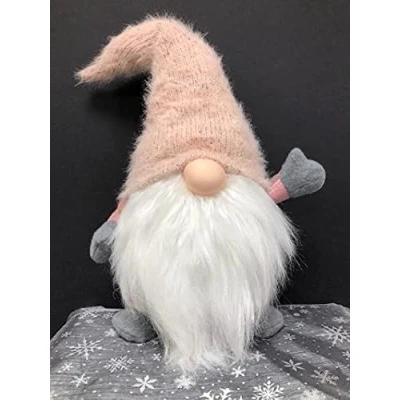 Image of HlpiAMok Sitting Plush Nordic Santa Gonk Scandi Christmas Decoration 52cm Norbert Pink Plaid