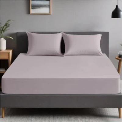 Image of GC GAVENO CAVAILIA 4ft Fitted Bed Sheet Polycotton Small Double with Elasticated Corners Machine Washable, Breathable Sheets Grey