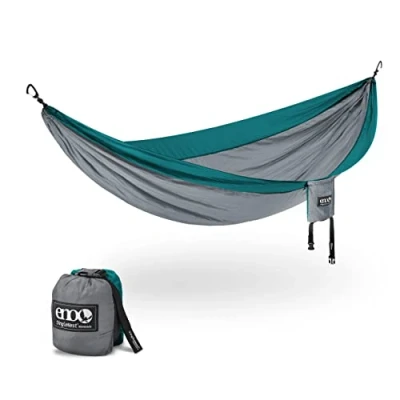 Image of ENO, Eagles Nest Outfitters SingleNest Lightweight Camping Hammock, Grey/Seafoam