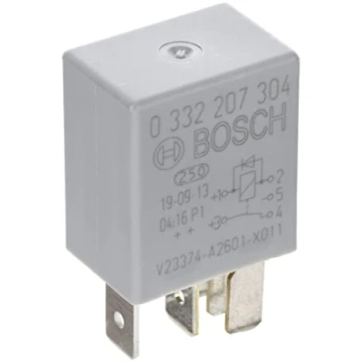 Image of Bosch 0332207304 Micro Relay 12V 20A, IP5K4, Operating Temperature from 40 Degree to 85 C, 5 Pin with diode
