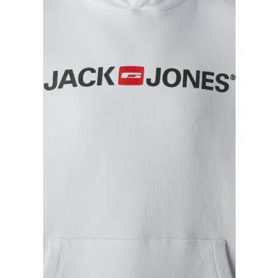 Image of JACK &amp; JONES Men&#039;s Jjecorp Logo Sweat Hood Noos 12137054 Hoodie, White, XS