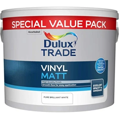 Image of Dulux Trade 7.5L Vinyl Matt Special Value Pack Pure Brilliant White Finish