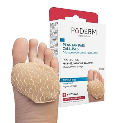 Image of PODERM Callus &amp; Plantar Pain Protection Patented Arnica Gel Immediate Relief Cushions Prevents Calluses 100% Natural Active Ingredients Swiss Lab