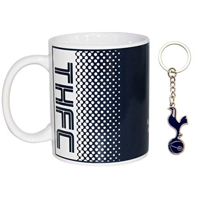 Image of THFC Official Tottenham Football Crest Ceramic Mug &amp; Keyring Boxed Gift Set