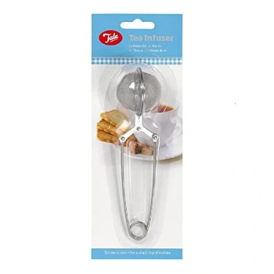 Image of Tala Stainless Steel Ball Tea Strainer with Handle, perfect for infusing Loose Leaf and Herbal teas, can also be used herbs spices, Silver