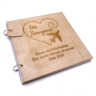 Image of ukgiftstoreonline Personalised Honeymoon Memories Scrapbook Photo Album