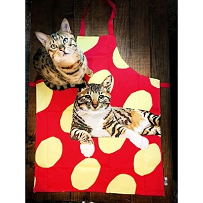 Image of Tabby Cat Kitchen Apron by Leslie Gerry