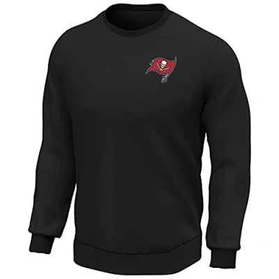 Image of Fanatics NFL Tampa Bay Buccaneers Mens Sweater Black Cotton Size Medium