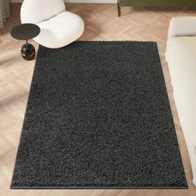 Image of homeart Area Rug Super Soft Shaggy Rugs For The Living Rooms, Bedrooms And Kitchen Modern, Easy To Clean Carpet 180x270 cm, Smoky