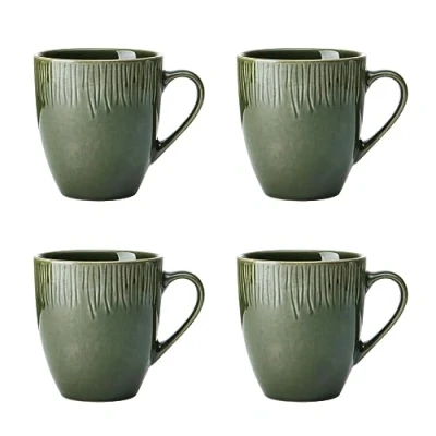 Image of Mikasa Jardin Green Set of 4 420ml Mugs