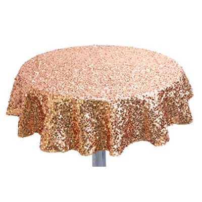 Image of Christmas Concepts® Sequin Round Table Cloth 36 Inches Wedding/Party Decoration Luxury Wedding (Copper)