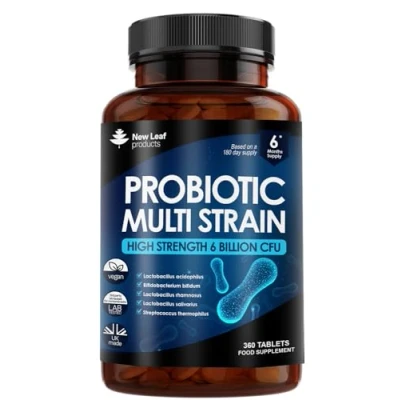 Image of Probiotic Supplements Multi Strain Acidophilus 360 Tablets High Strength Digestive &amp; Gut Health Lactobacillus Probiotics for Vegan, GMO Free, Gluten UK Made