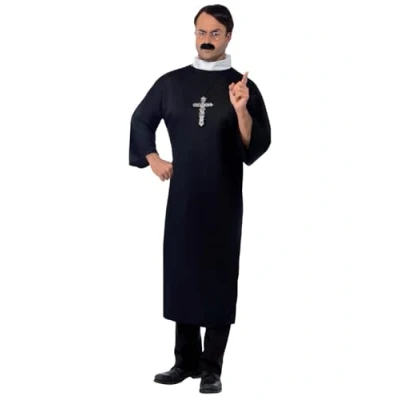 Image of Smiffys Priest Costume,Black, XL Size 46 48