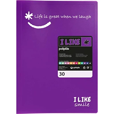 Image of Grafoplás 1470835 Purple Sleeve Folder Film Size 30 Pockets Transparent Polypropylene Like