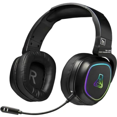 Image of The G Lab Korp Promenthium Wireless Gaming Headset for PS4/PS5/PC Low Latency Gamer RGB Backlight Stereo Sound New