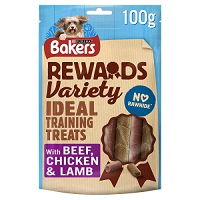 Image of Bakers Rewards Dog Treats Mixed Variety 100g, Pack of 8