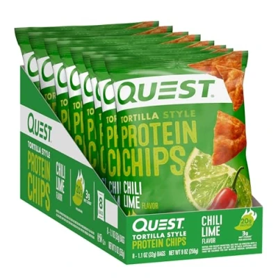 Image of Quest Nutrition Tortilla Style Protein Chips, Chili Lime, 8 Count