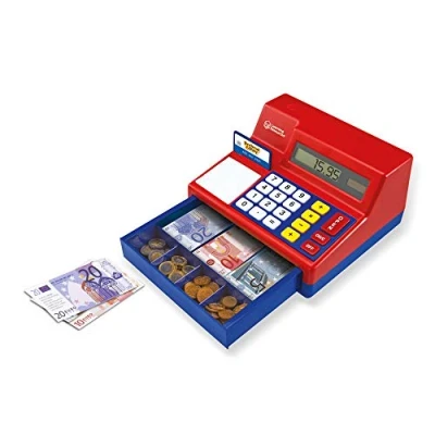 Image of Learning Resources LSP2629 EUR Pretend Calculator Cash Register with Euro Play Money