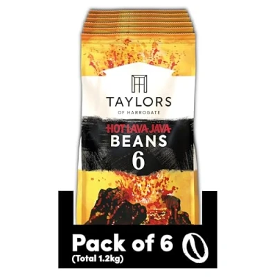 Image of Taylors of Harrogate Hot Lava Java Coffee Beans 200 g (Pack 6 Total 1.2kg)