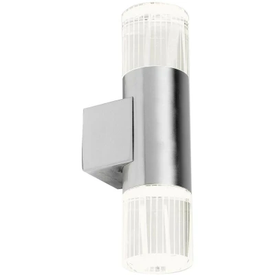 Image of Grant 2 Light Outdoor Wall Polished Stainless Steel with Crystal IP44