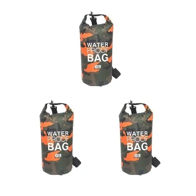 Image of Siepificius 3 Set Bag Surfing Waterproof Sack Leakproof Outdoor Rafting Boating Floating Orange 10L