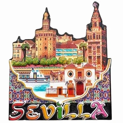 Image of Sevilla Spain 3D Fridge Magnet Travel Souvenir Gift,Home &amp; Kitchen Decoration Magnetic Sticker Seville Refrigerator Collection