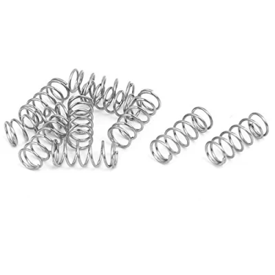Image of sourcingmap Compression Spring,304 Stainless Steel,4mm OD,0.4mm Wire Size,10mm Free Length,Silver Tone,10Pcs