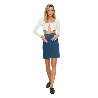Image of Trendyol Women Mini Pencil A line Denim Skirt