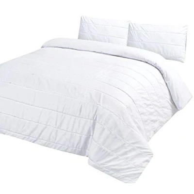 Image of Marilyn Bed &amp; Bath New Luxury Designer Duvet Bedding Quilt Cover Set and Pillowcase Size Single, Double King (White, Single)