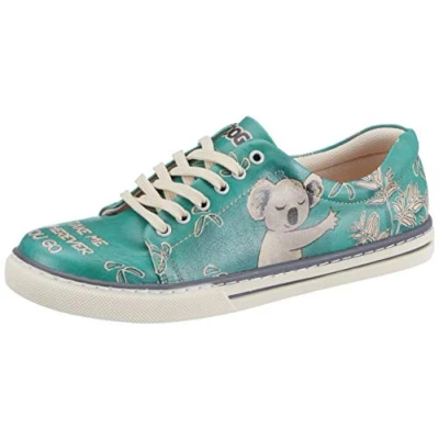 Image of DOGO Koala Hug Women&#039;s Low Top, Turquoise Green, 7 UK