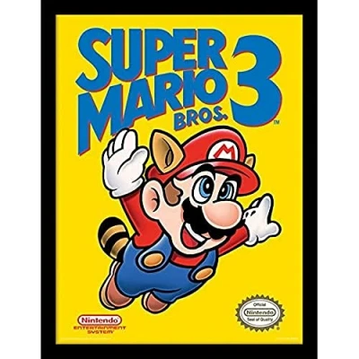 Image of Super Mario 30 x 40 cm Bros. 3 NES Cover Framed Print
