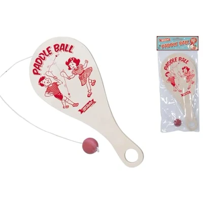 Image of KandyToys SupeRetro Paddle Bat &amp; Ball Game Family Retro Games Set