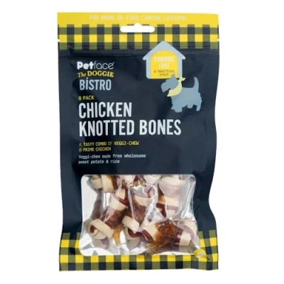 Image of Petface The Doggie Bistro Chicken Knotted Bone, Pack of 8