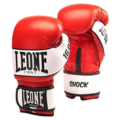 Image of LEONE 1947, Shock Boxing Gloves, Unisex Adult, Red, 16 OZ, GN047