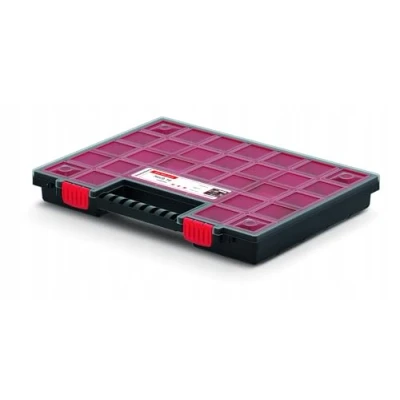 Image of Prosperplast Organiser Tool NOR B (Assortment Box, Small Parts Magazine for Screws/Tools, Removable Boxes, Transparent Lid, Sorting Box), Black