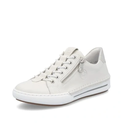 Image of Rieker Women&#039;s Low Top Trainers L7250, Shoes, Loose Insole, White 80, 7.5 UK