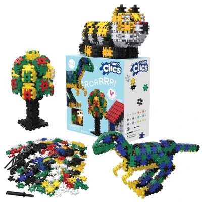 Image of Nano Clics creative Builders 500, construction toys for children ages 8 and up, educational in a 500 piece set, building blocks girls boys, durable
