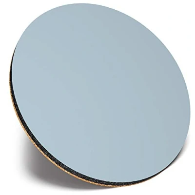 Image of Round Single Coaster Light Blue Duck Egg Colour Block Glossy Quality Coasters Tabletop Protection for Any Table Type #45543