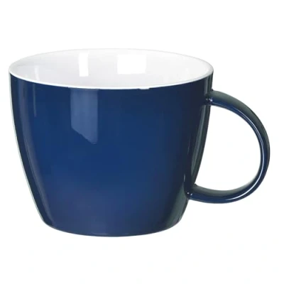 Image of fMSDD Porcelain Mug 30 OZ, Oversized Soup Cup or Jumbo for Coffee, Oatmeal, Gumbo, Salad, Microwave and Oven Safe, Cool Blue
