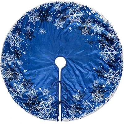 Image of WeRChristmas Snowflake Christmas Tree Skirt Decoration, 120 cm Large, Blue
