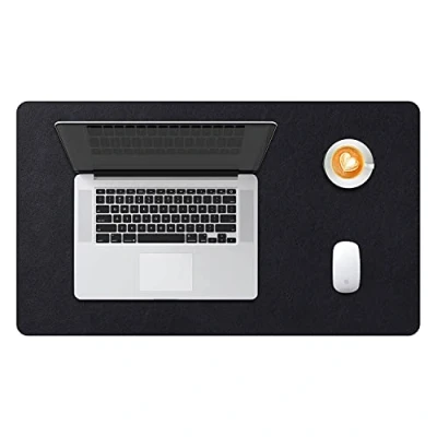 Image of DOBAOJIA Desk Pad Large, Mat, Laptop Writing Pad, Blotter, Extended Mouse Large for Office/Home, PU Leather Waterproof +Suede Non Slip 23.6&quot; X 13.8&quot; (Black)