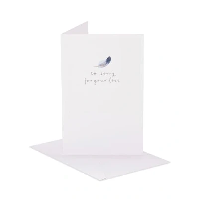 Image of Sympathy Card Sorry for Your Loss with Feather Design, 632147 0 1