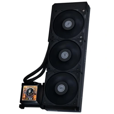 Image of Lian Li Hydroshift 360 AIO Pre installed 3 x 28MM fans Side mounted coolant pathway 2.88 LCD Screen 480 Resolution Captured screenshots or recorded videos Black (HSLCD36SB)