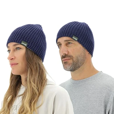 Image of JEEP O102597 K876 J Reversible Tricot HAT J22W Unisex Deep Blue/Light Gray UNI