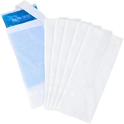 Image of com four® 6x Premium Reusable Nonwoven cover for Cold &amp; Warm Multiple Gel Compression cooling pack Protective with elastic band protection and secure hold